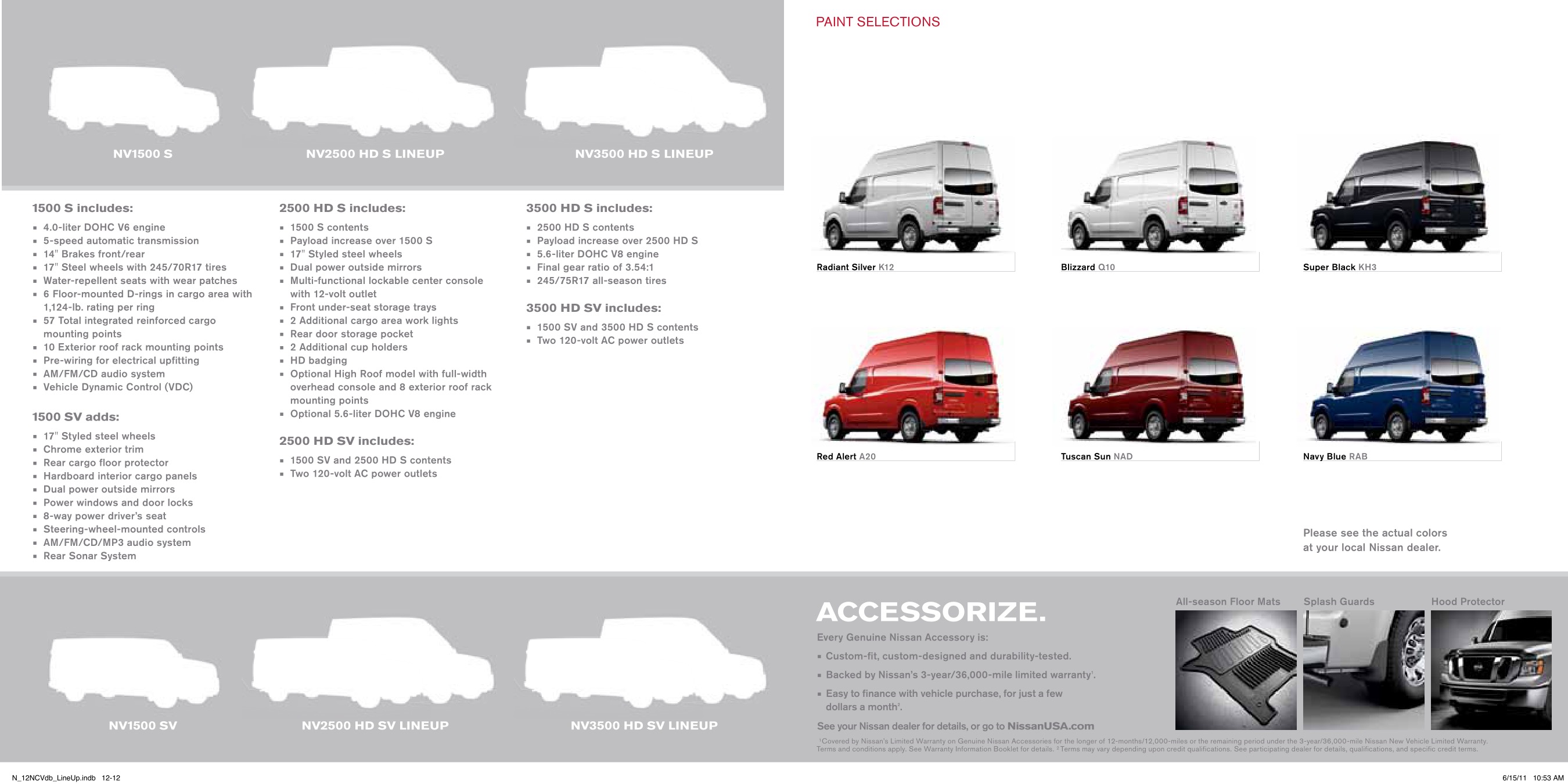 2012 Nissan NV Cargo Brochure Page 15